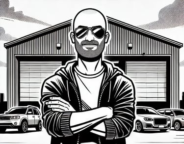 caricatura del gestore di garage 83 noleggio auto in svizzera