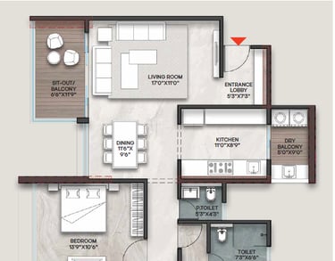 ANP Privado 3BHK - 1309 Sq Ft