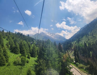 Medeu cable car on Shymbulak Mountain