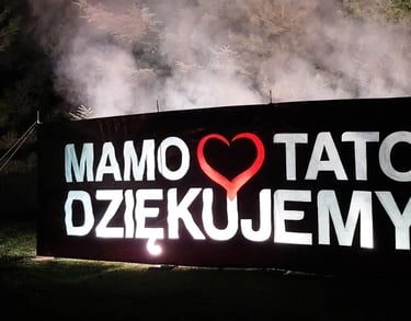 dziękujemy rodzicom pirofolie race morskie stroboskopy