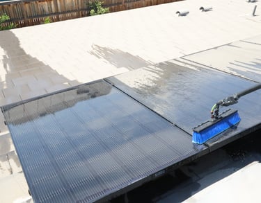 before and after solar cleaning