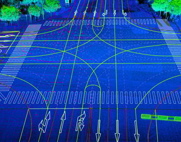 a large area with a large area of blue and green