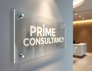 a sign that says prime consulting