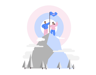 image of a mountain representing a goal to be achieved as a group