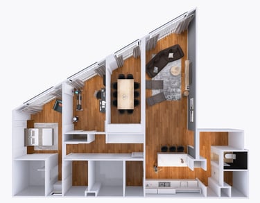 Visualización 3D y Amoblamiento Integral | Proyecto Casa Paroisienne