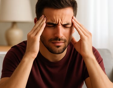 Loss of facial expression due to bells palsy nerve weakness. 