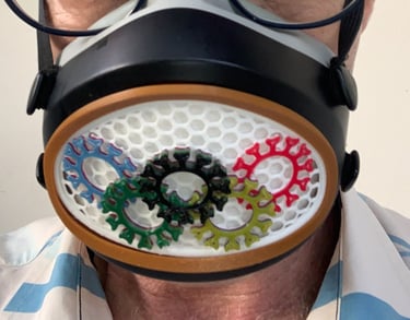 flo-25: Flomask with Olympic colors Virus Rings
