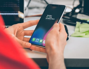 Person holding mobile phone