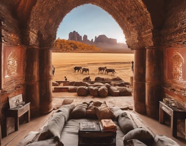 a man riding a skateboard down a street next to tall buildings
