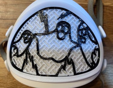 flo-42: Flomask with 3 Ghosts decoration