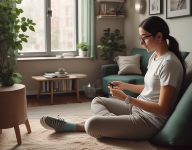 a man riding a skateboard down a street next to tall buildings