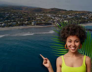 une femme pointant du doigt et la réunion en arrière plan 