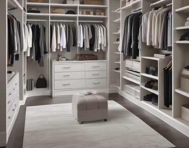 a room with a mirror and a vanity