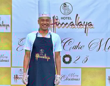 Bijay Suwal as a participant in cake baking festival in hotel Himalaya