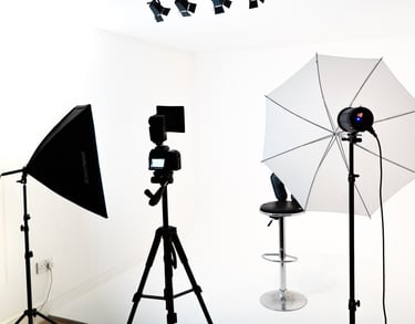 a photo of a studio setup up for a photo shoot