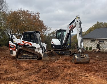 Bobcat skid steer and excavator