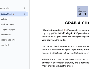 Grab A Chair - Feedback Document
