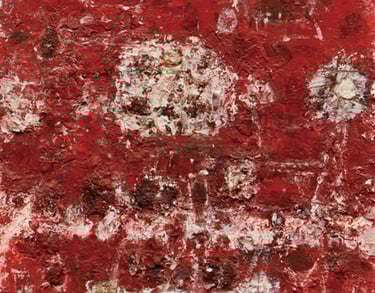 a painting of a red square with a white background