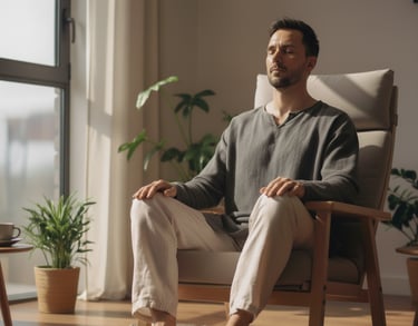 meditating in chair
