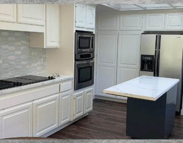 Newly painted white kitchen