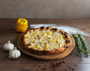 Pizza con ingredienti