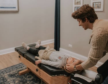Child getting an adjustment for sensory processing struggles in Franklin, TN
