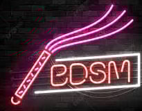 a neon sign with BDSM