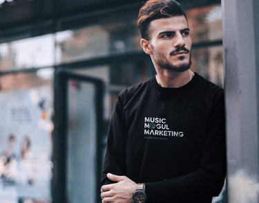 Model wearing branded clothes