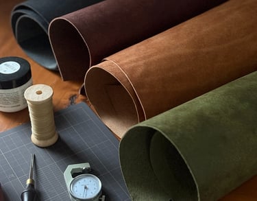 Pueblo Leather hides, Tan, Olive, Black, Dark Brown