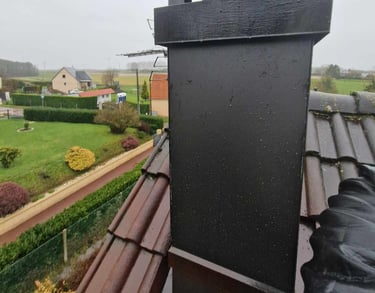 habillage de cheminée en zinc