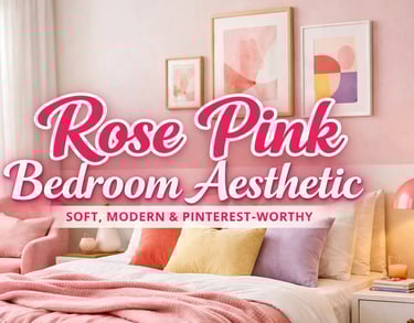 Rose pink bedroom design with soft textures and bright accents