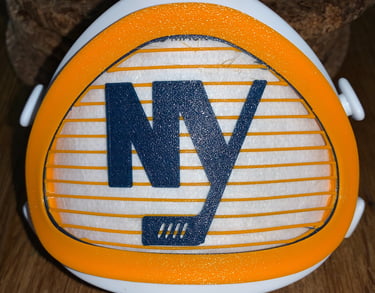 flo-56: Flomask with NY hockey logo decoration