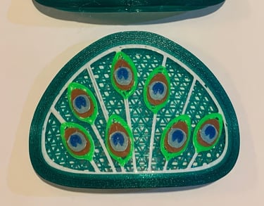 Peacock feathers decoration for Flo mask