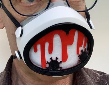 flo-40: Flomask with Halloween-Bloody Virus decoration