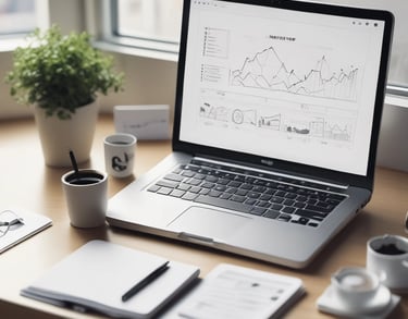 a man riding a skateboard down a street next to tall buildings