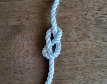 Figure 8 Knot in white poly line