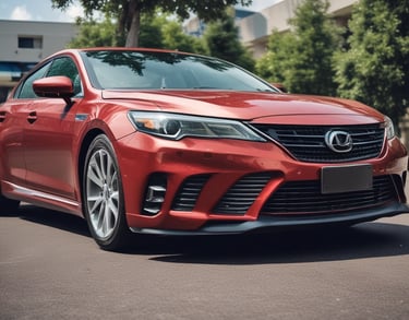 a man riding a skateboard down a street next to tall buildings