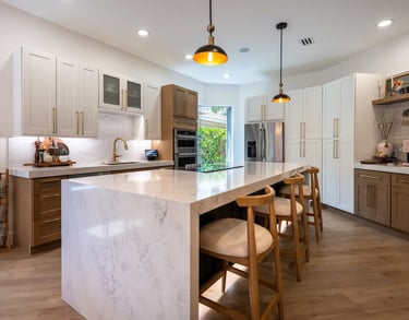 Full Kitchen Remodeling with Countertop, Island and Cabinets