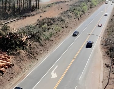 roadway corridor clearing along public transportation routes
