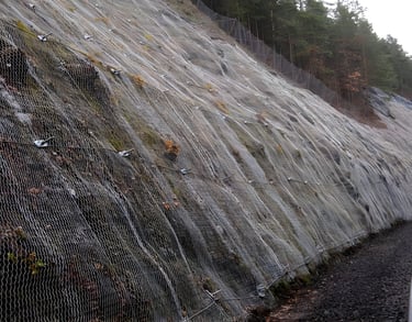 slope stabilization along roadway embankment infrastructure project