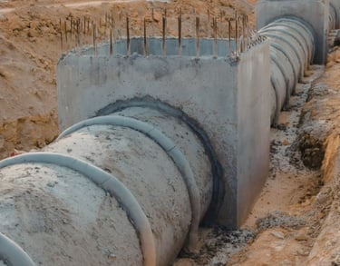 municipal drainage pipe installation infrastructure construction project