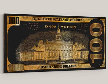 Symbolic Designs - Art for Business-Minded People and Entrepreneurs Cash Motivational Wall Decor 