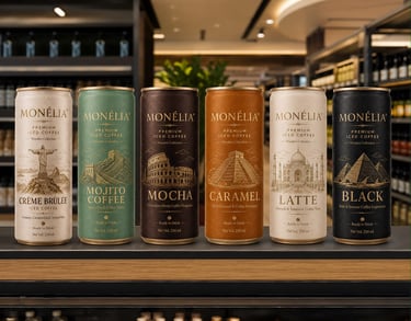 MONÉLIA Iced Coffee is a premium ready-to-drink coffee collection created for modern