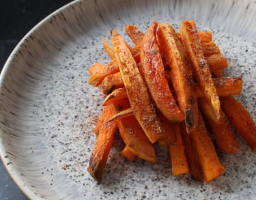 Baked Sweet Potato Fries Seasoned with Plum Powder
