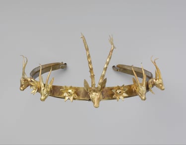 Headband with Heads of Gazelles and a Stag Between Stars or Flowers at the MET