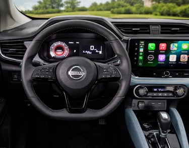 interior do Nissan Versa 2027 com multimídia atualizada