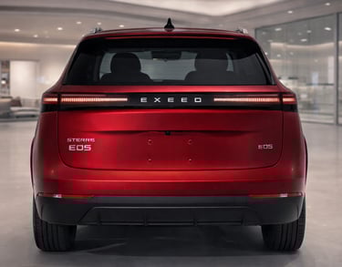 Traseira do novo SUV híbrido da Chery Exeed Sterra E05 com autonomia impressionante