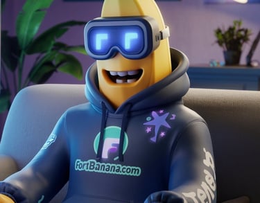 a banana bananafruit wearing a helmet and goggles