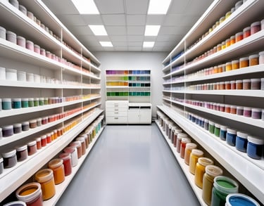 Laboratorio de pigmentos y colorantes.