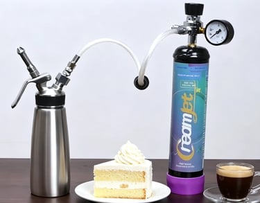 Homemade whipped cream dessert recipe with CreamJet food grade cream charger